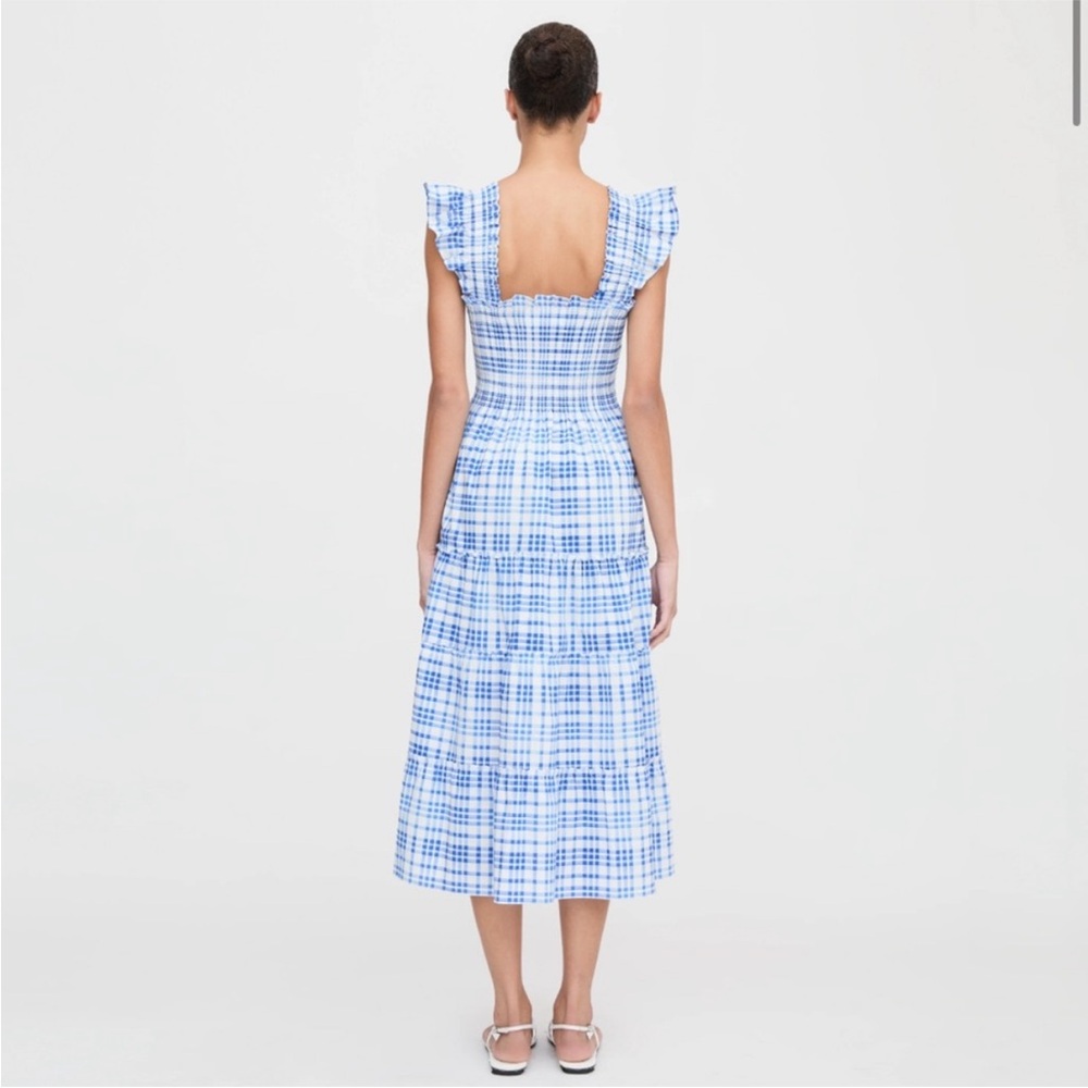 NWT Hill House Water color gingham nap midi dress Blue Size S - Picture 4 of 12